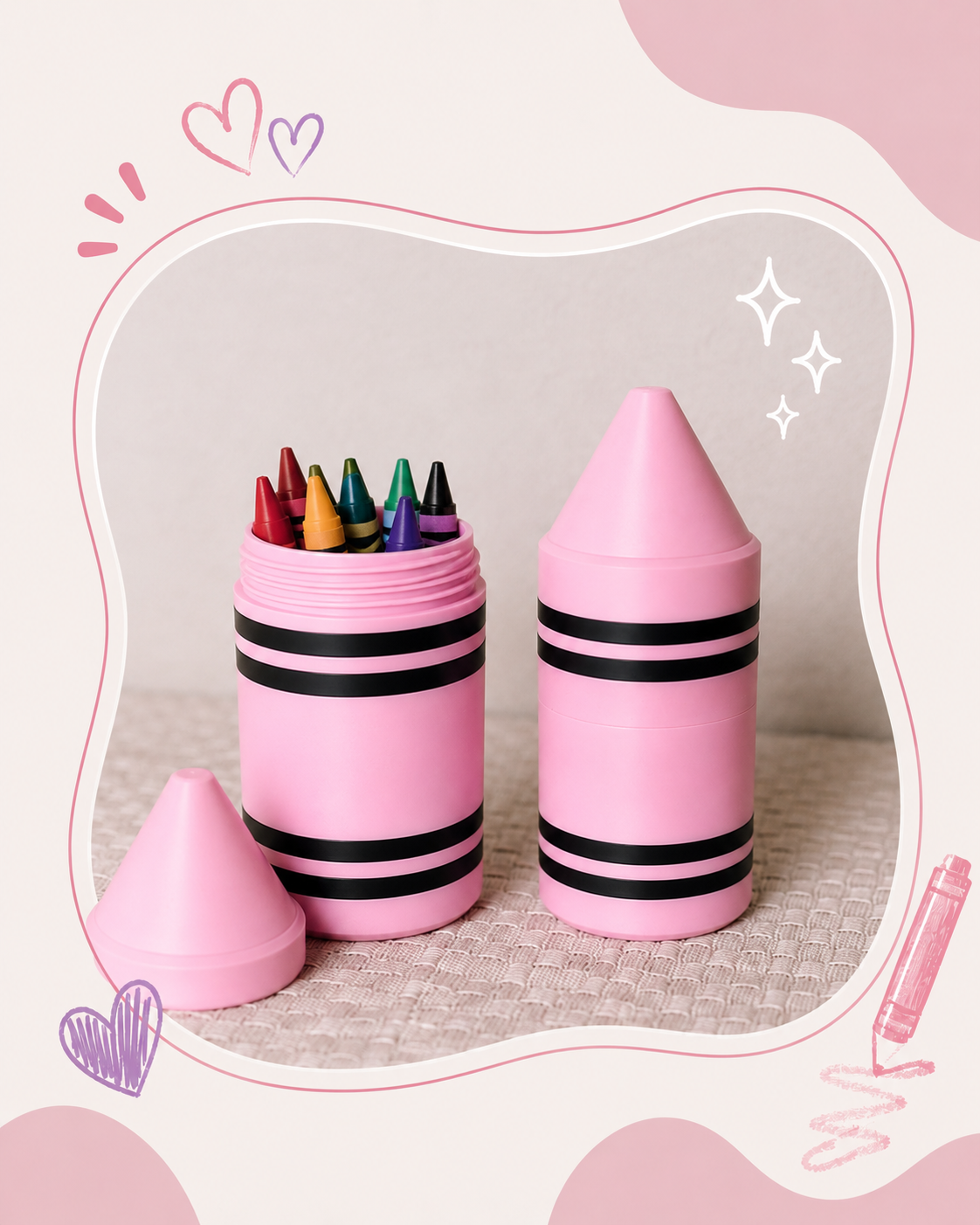 Pink Crayon Stash Jar