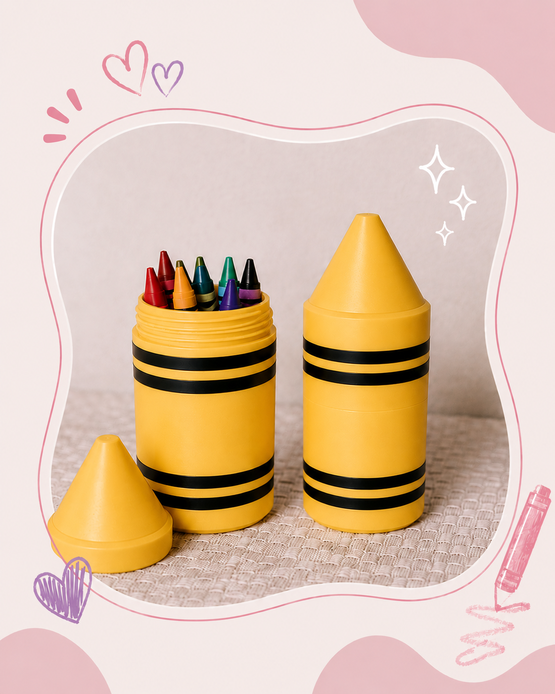 Yellow Crayon Stash Jar