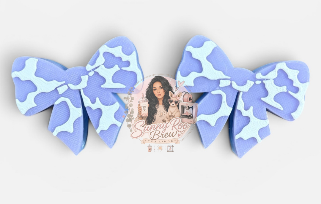 Wholesale Cow Print Bow Straw Toppers