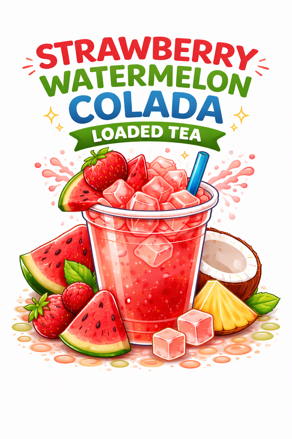 Strawberry Watermelon Colada 🍓🍉🥥
